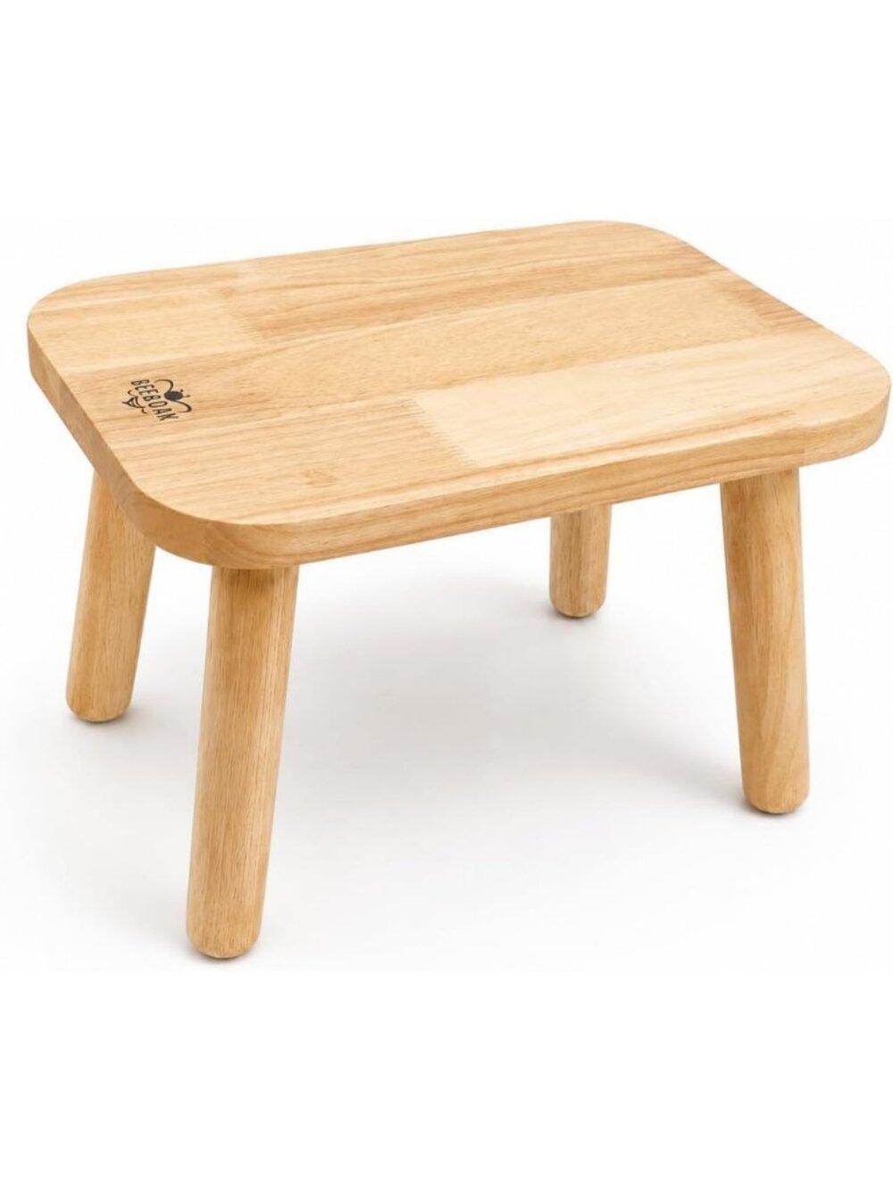 Heavy Duty Wooden Step Stool - 13.4 Inch, Non-Slip, 300 LBS Capacity, Easy